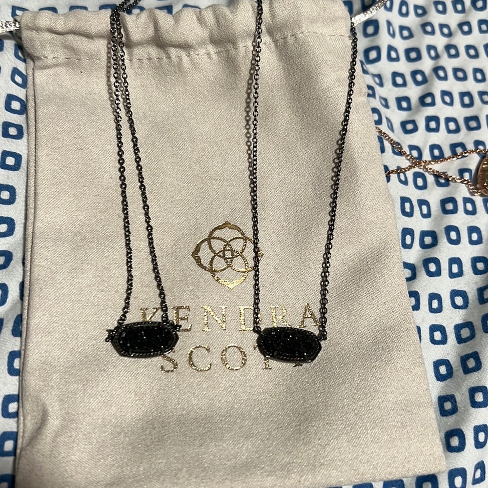 black on black elise kendra scott necklaces